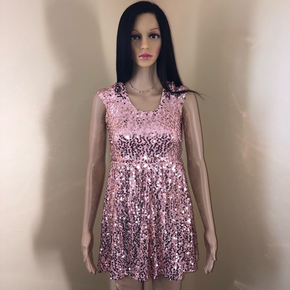 A rose gold mini party dress from Rue21.